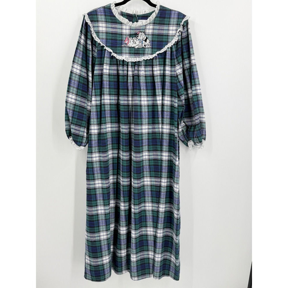 vtg Lanz of Salzburg Nightgown Womens XL 101 Dalmatians Flannel Modest Holiday